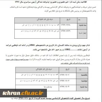 اطلاعیه زمان ثبت نام « غیرحضوری و حضوری» پذیرفته شدگان آزمون سراسری سال 1396 3