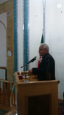 حضور  دکتر حسین نژاد سرپرست مرکز عترت در نماز جمعه شهرستان اسلامشهر شهرک  واوان