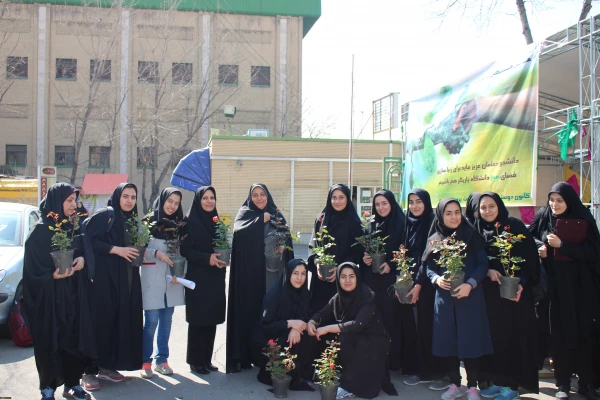 کاشت بوته گل رز در فضای سبز پردیس نسیبه