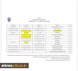 تقویم آموزشی نیمسال دوم سال جاری 2