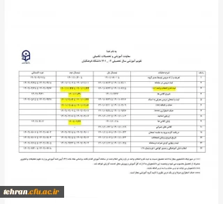 معاونت آموزشی و تحصیلات تکمیلی اعلام کرد:

تقویم آموزشی نیمسال دوم سال جاری