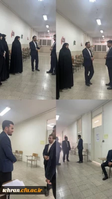 بازدید دکتر اولی سرپرست مدیریت امور پردیس های استان تهران از فرآیند ارزیابی صلاحیت های عمومی و تخصصی آزمون استخدامی مرکز شهید باهنر