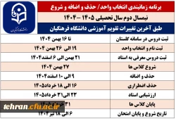  تقویم آموزشی دانشگاه فرهنگیان 2